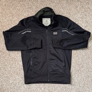 Marc Ecko Men’s Black Zip-Up Jacket With Subtle Stripe